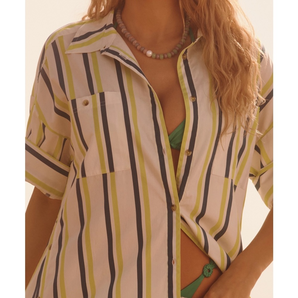 New Anthropologie Striped Button-Up Women's Top